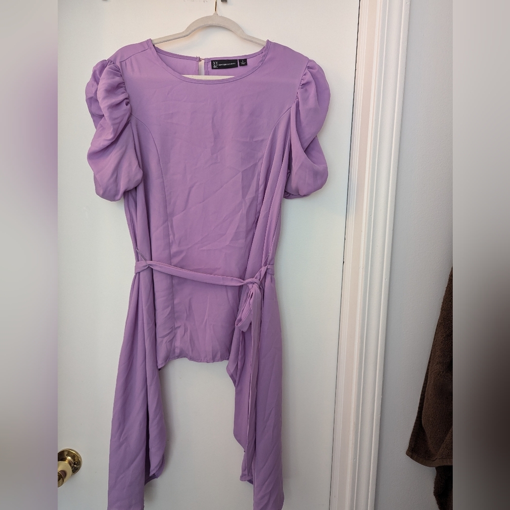 Purple Puff Sleeve Blouse